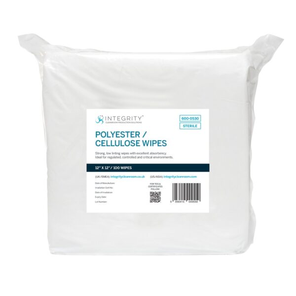 Cleanroom Polyester/Cellulose Dry Wipe