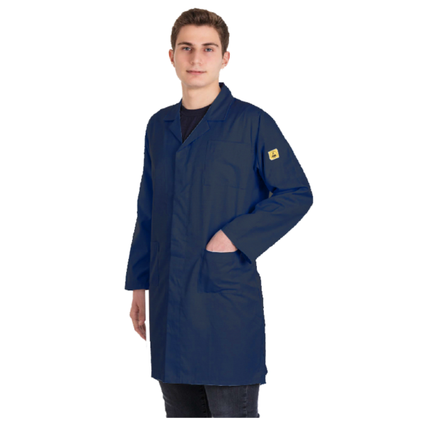 ESD LAB COAT - NAVY BLUE