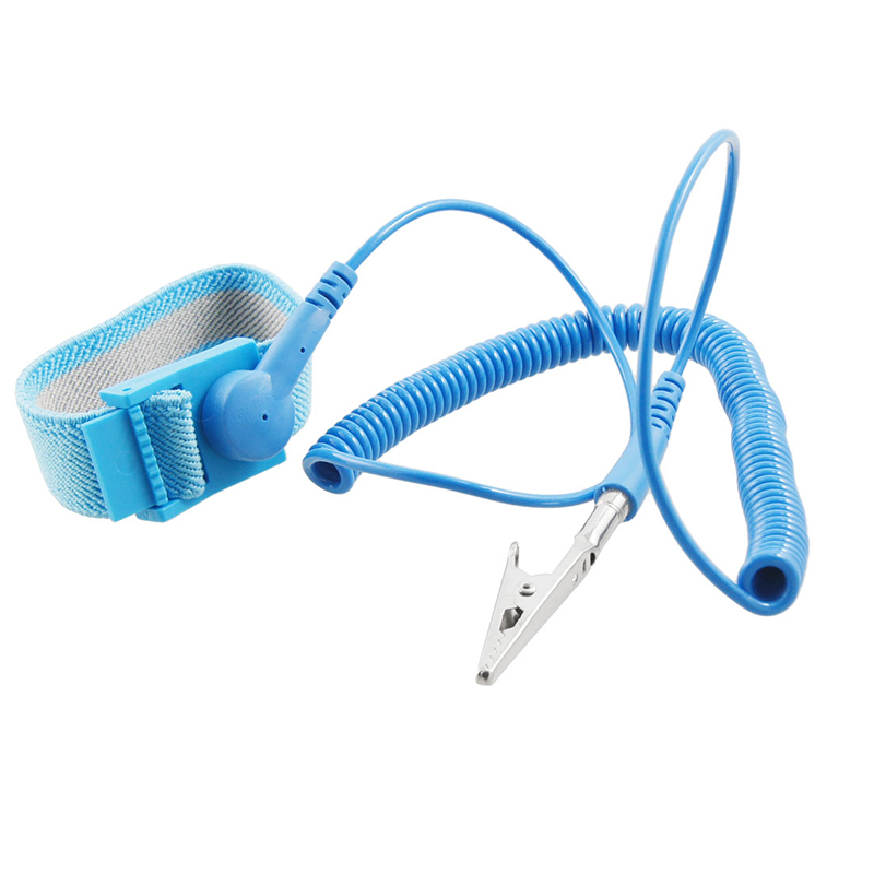 Blue Anti Static Wristband Alligator Electrostatic Cable Bracelet ESD Crocodile 