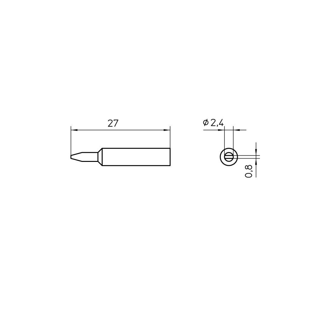 XNT B Soldering Tip Chisel, 2,4 X 0,8 Mm | Weller | Widaco